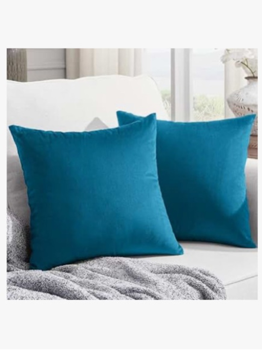 💥2/$33💥 Teal Velvet Decorative Throw Pillow Covers (Pack of 2)